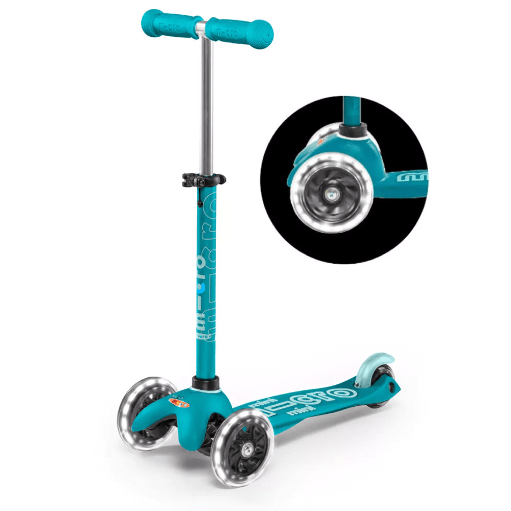 Mini Micro scooter Deluxe LED Aqua